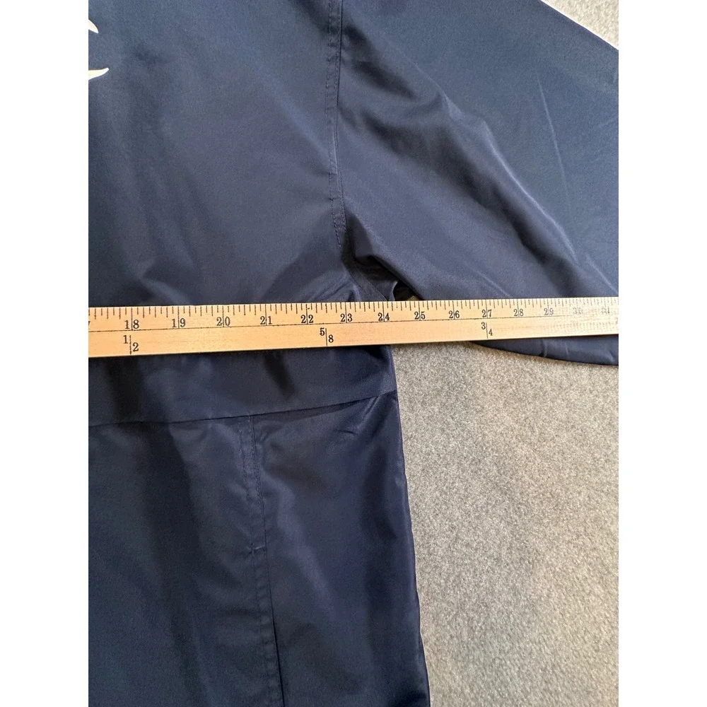 Champion Mens Packable Anorak Windbreaker Jacket Navy Blue Pullover Big C Logo